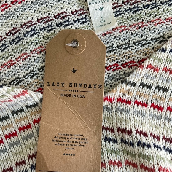 Lazy Sunday NWT crop sweater bow waist long sleeve top pullover tan - Picture 5 of 5